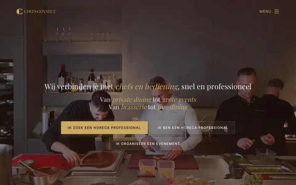 Website van Chefs Connect (chefs-connect.nl)